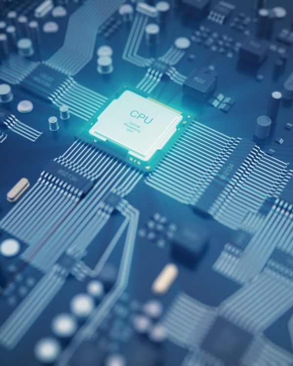 3D rendering Circuit board. Technology background. Central Computer Processors CPU concept. Motherboard digital chip. Tech science EDA background. Integrated communication processor. Information CPU engineering